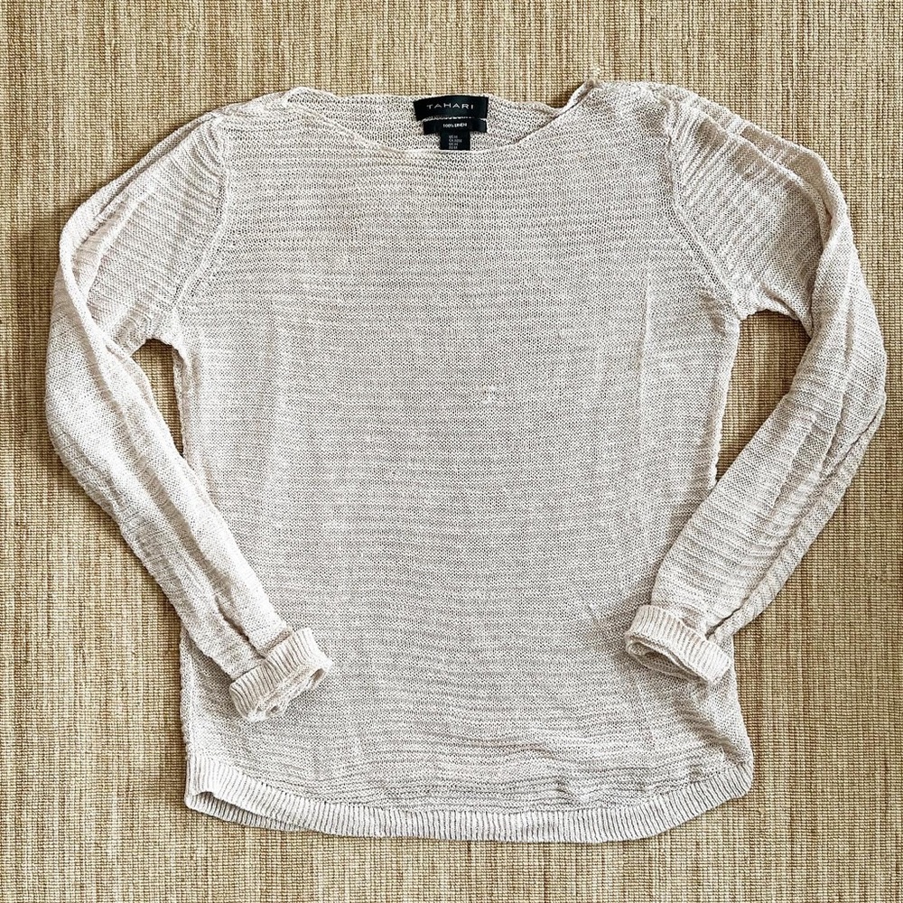 Tahari 100% Linen Sweater